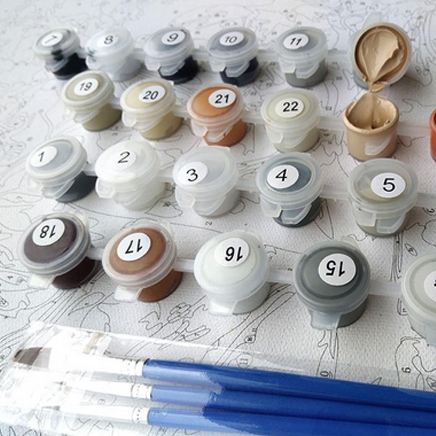 DIY Digital Oil Painting Kit Frameless Paint by Numbers Canvas for Adults Kids Beginners Home Rooms Office Decoration 40x50cm