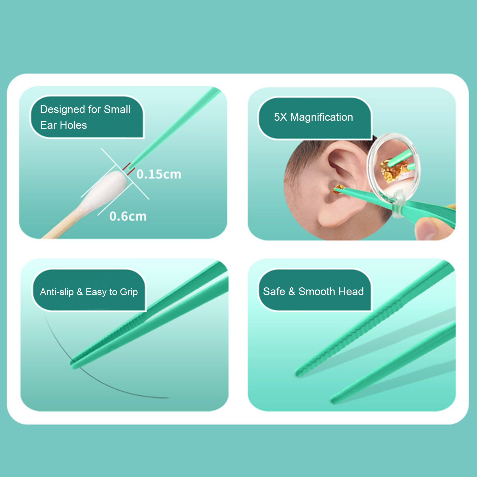 Extracción de cera de los oídos con herramientas y luz lupa palillo para las orejas Visual Kit de limpieza para los niños y los adultos cuchara oído conjunto para el cuidado del oído