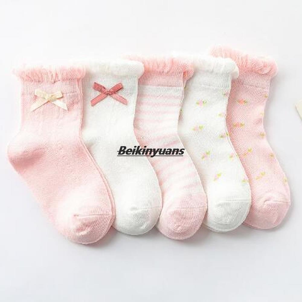 Baby Sokken Prinses Effen Gekleurde Bloemen Katoenen Mesh Boog Sokken Peuter Meisje Cuhk Korte Sok Kinderen Meisje Zomer Sokken