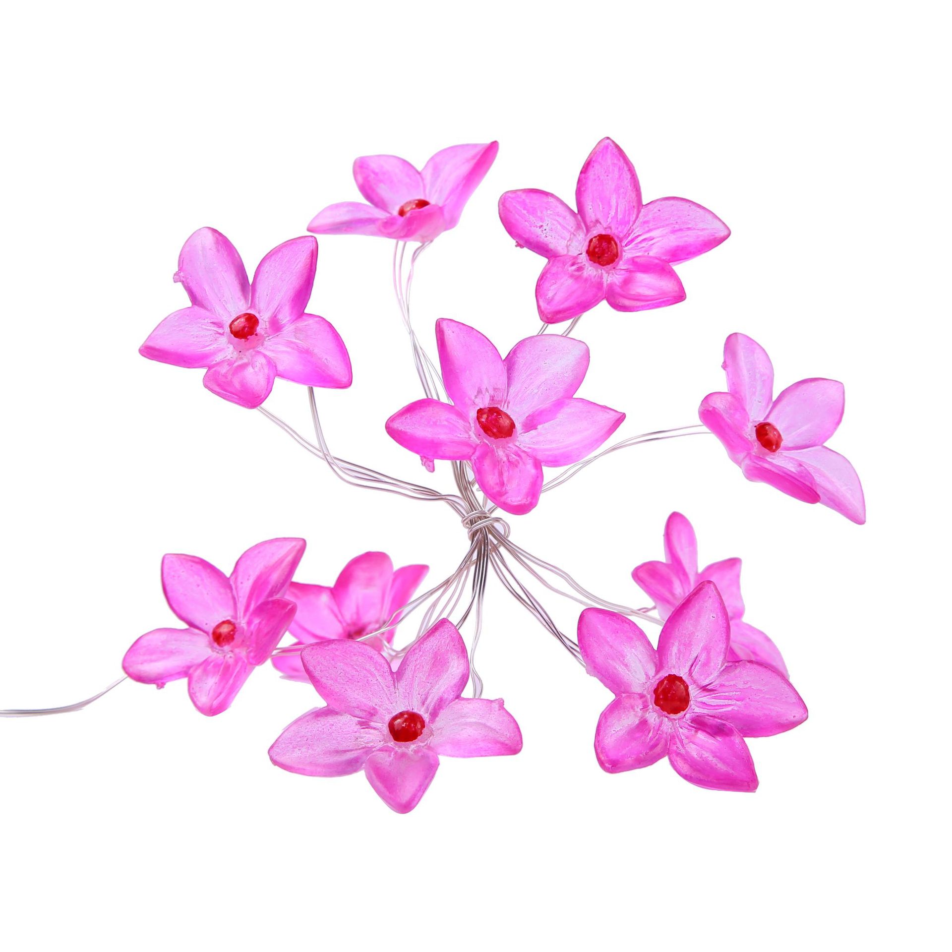 20 Led Purple Lily Copper Wire Battery Operated String Lights 2m LED Decoration For Christmas Garland On The Window Year