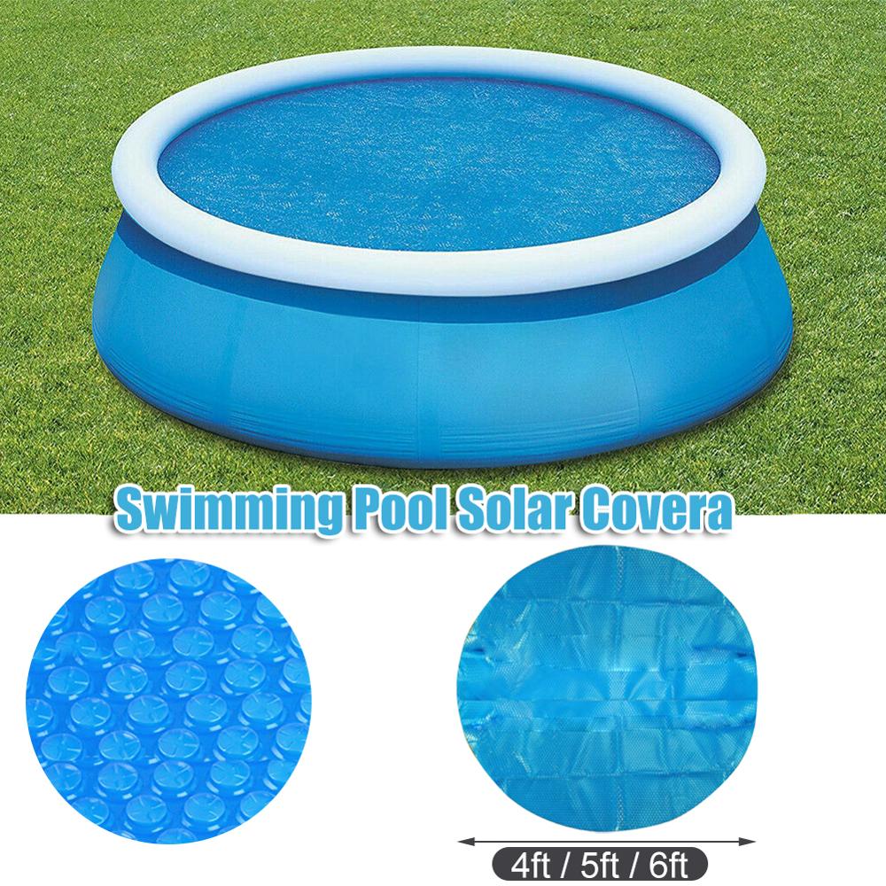 Swimming Pool Cover Dust Rainproof Pool Cover Blue Round Tarpaulin Durable For Family Garden Pools Swimming Pool Accessories