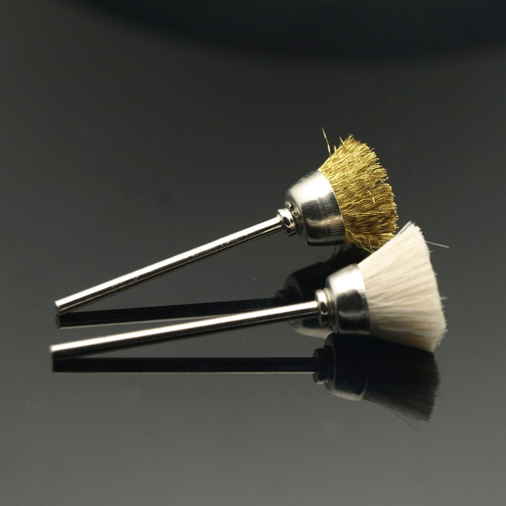 EasyNail-cepillo de limpieza de uñas Cobre dorado, herramienta portátil de acero plateado, para taladros eléctricos de manicura, 1 unidad