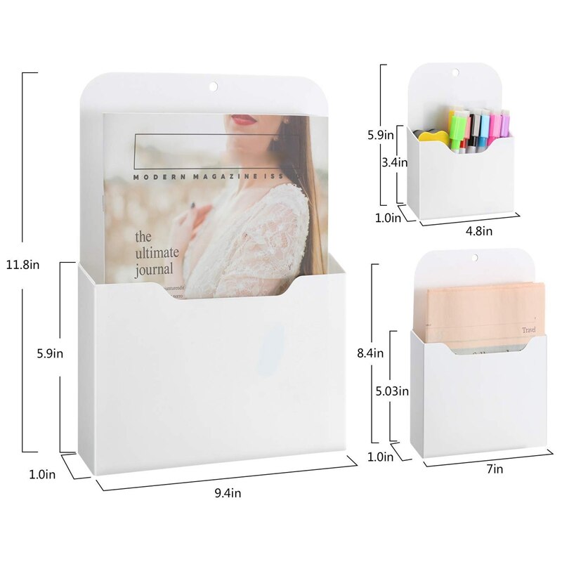 3 Pack Magnetic File Holder, Large Size Refrigerator Storage Pocket for Class Whiteboard, Office, Refrigerator, Locker