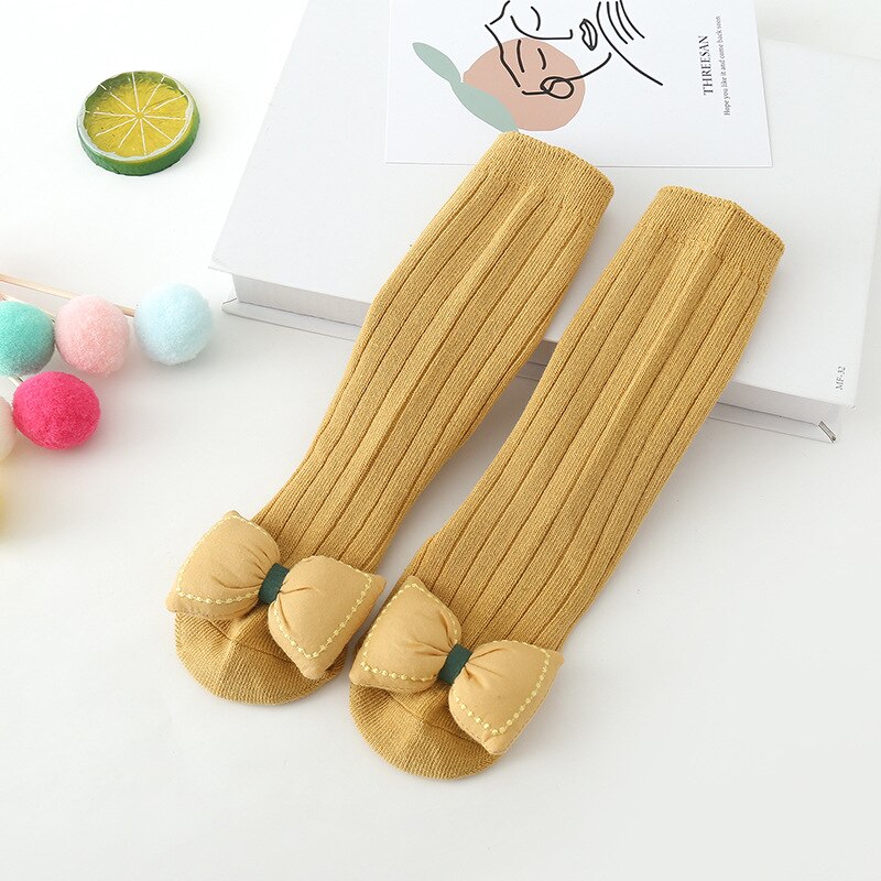 0-3Y Unisex Sveglio Bello Del Fumetto Dei Capretti Del Bambino Calzini E Calzettoni Al Ginocchio Della Ragazza del Ragazzo Del Bambino Del Bambino Calzini E Calzettoni Grande Arco Infantile Sockings Morbido Cotone bambini Calzini E Calzettoni: Yellow / S 6-12Months