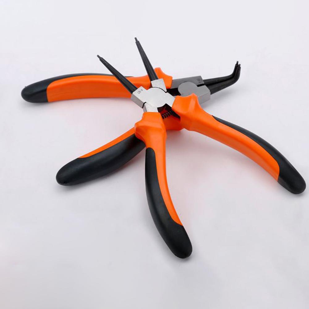 Portable Multifunctional Internal External Retaining Clip Circlip Pliers Crimp Tool Snap Ring Bent Straight Practical Hand Tool