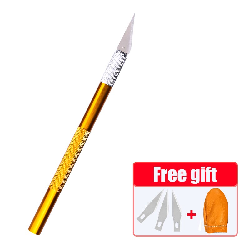 Stainless Steel Precision Knife Hobby Knife Razor Tool with Art Work Cutting Caving Sculpture Knife with Free: H