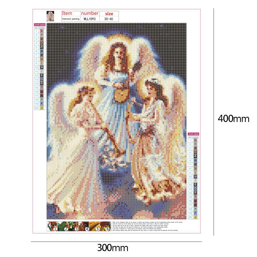 5D DIY Full Drill Diamond Painting Angel Cross Stitch Craft Embroidery Oxidation Resistance Irradiation Resistance Mosaic: B