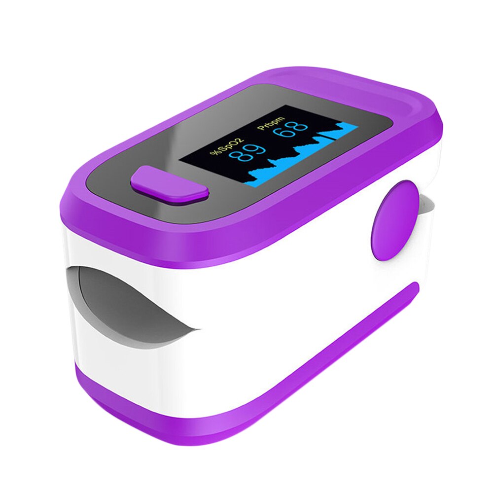 Fingerklemme pulsoximeter pulsfrekvens spo 2 monitor blod ilt målemåler saturation monitor enhed oximeter: Lilla