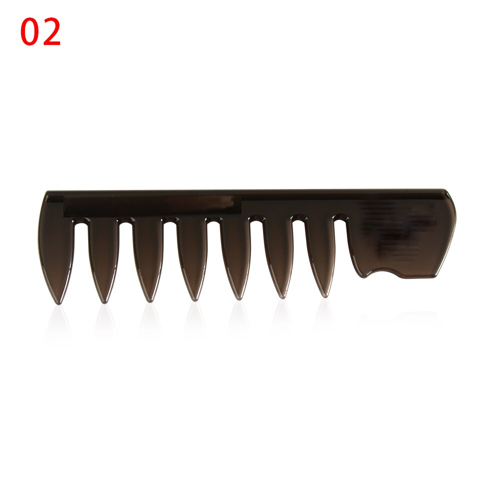 ! 1PC Wide Tooth Hair Brush Fork Comb Men Beard Hairdressing Brush Barber Shop Hair Styling Tools Salon Accessory Five Styles: Style 02