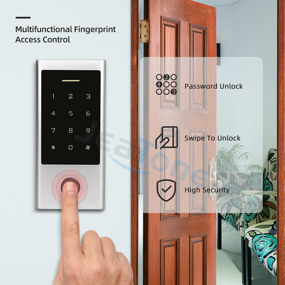 JeaTone 125KHz Card Access Control Keypad Reader IP66 Waterproof WG 26 Output DC12V Door Lock/Gate Opener(with Password Unlock)