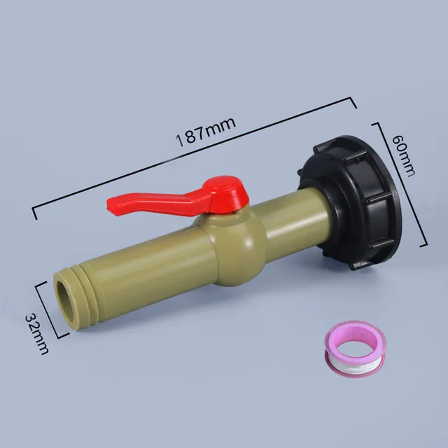IBC tank adapter water cube valve fittings Garden irrigation connector Easy use Hose Switch Faucets: Gold