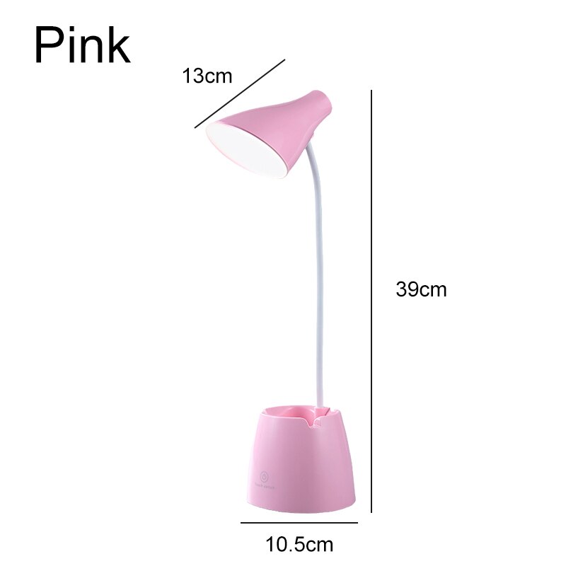 Flexo Led Tafellampen Met Usb Touch Dimbare Led Stand Bureaulamp Leeslamp Moderne Flexibele Studie Lamp Met Pen houder: Pink / 4000mAh battery