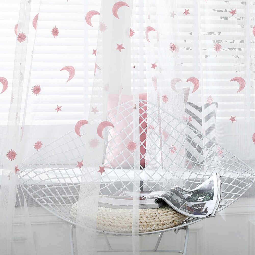 Butterfly Flower Roman Sheer Curtains Living Room Kitchen Bedroom Embroidered Window Treatment Curtains Tulle main image 0