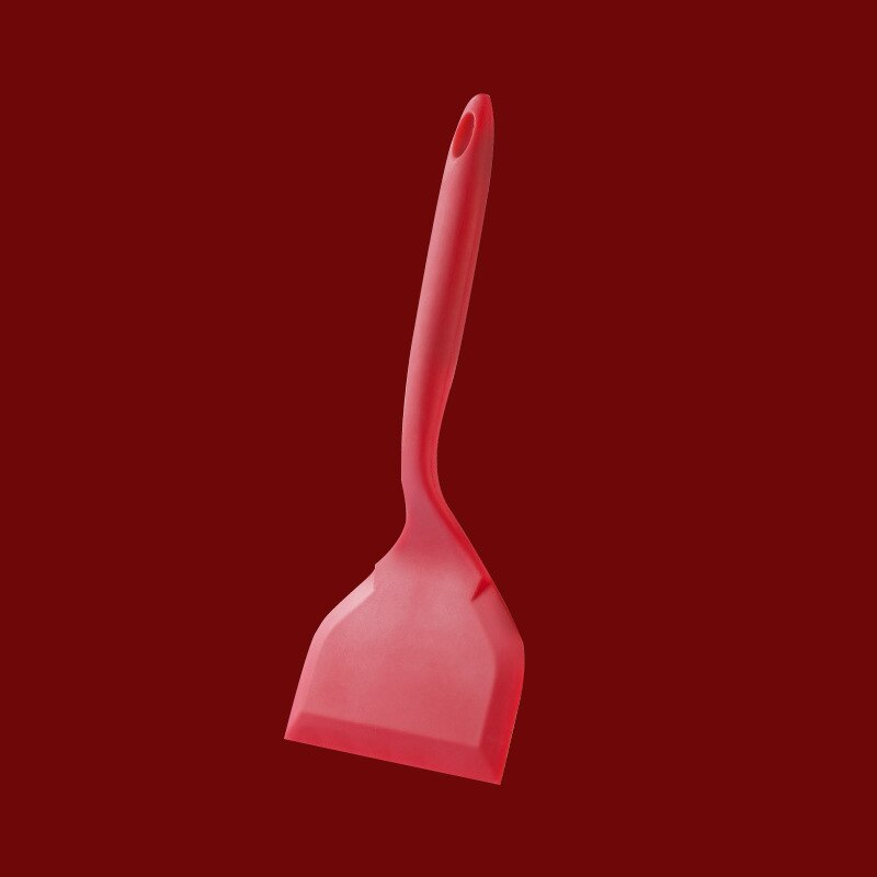 Silicone Heat-Resistant Non-Stick Pan Spatula Resin Pizza Shovel Meat Egg Scraper Turner Food Lifter Home Kitchen Cooking Tools: Red