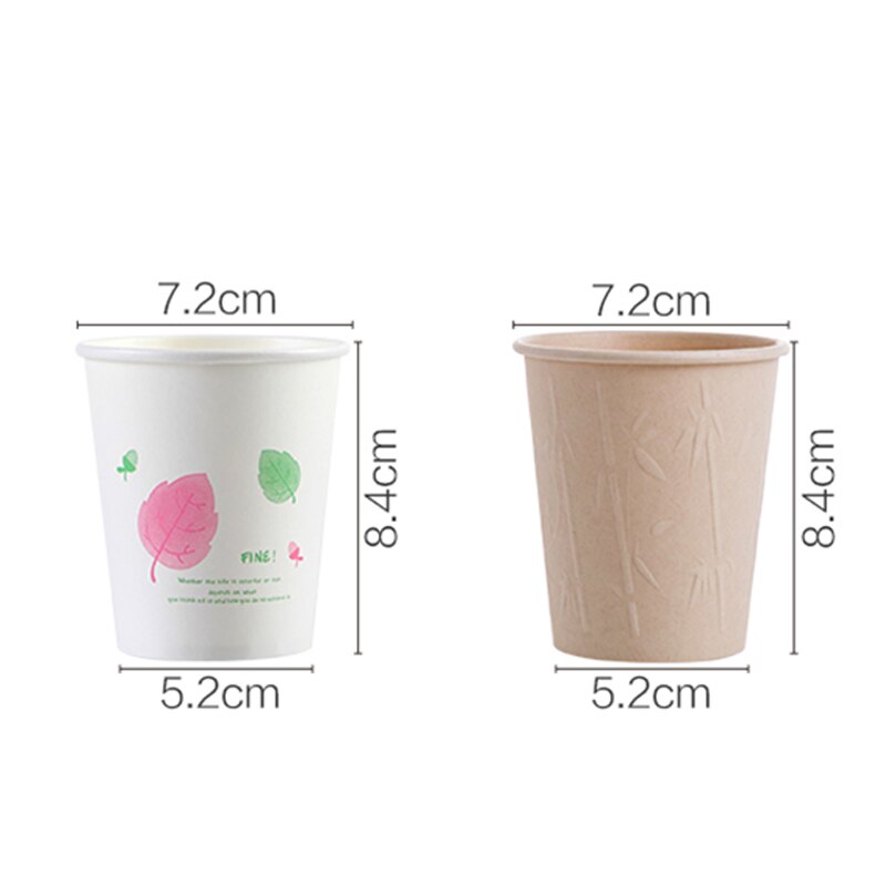50PCS Disposable Paper Drink Cup for Coffee Milk Cola 250ml Takeaway Dessert Cups Bubble Tea Cup Non-deforming Kraft Paper Cups