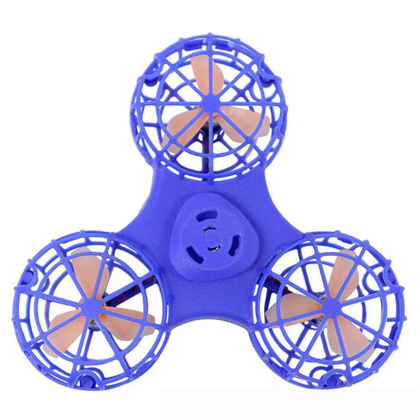 IPiggy Pressure Reliever Mini Speelgoed Drone Vliegende Fidget Spinner Darts Oplaadbare Automatische Draaibare Gyroscop Speelgoed: Blauw