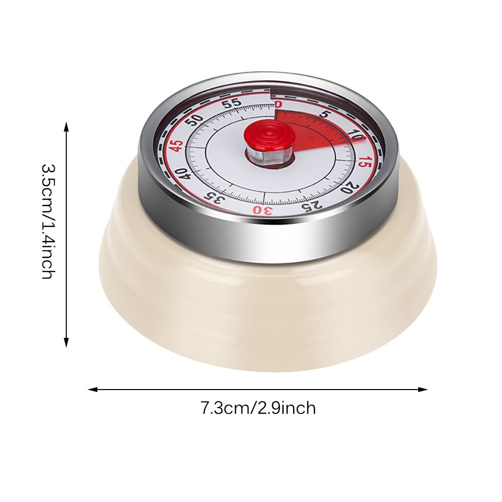 Rvs Mechanische Kookwekker Magneet Ronde Vorm Countdown Koken Klok Alarm Tijd Herinnering