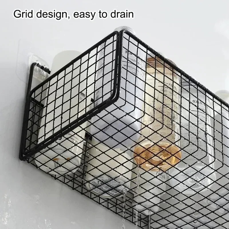Wall Mounted Metal Wire Storage Organizer Baskets, Rectangular Display Hanging Basket, Countertop Bathroom Accessories Holder