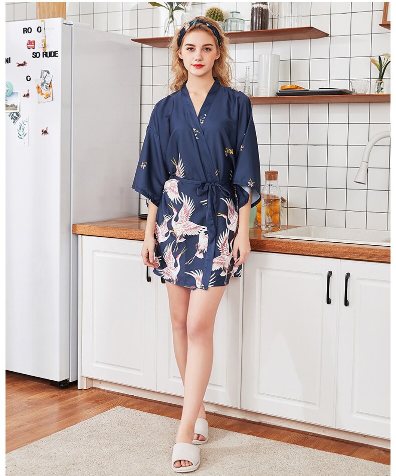 Frauen Seide Satin- kurze Hochzeit Braut Brautjungfer Kleid Kimono Kleid Feminino Schlecht Kleid Große Größe Peignoir Femme sexy Bademantel