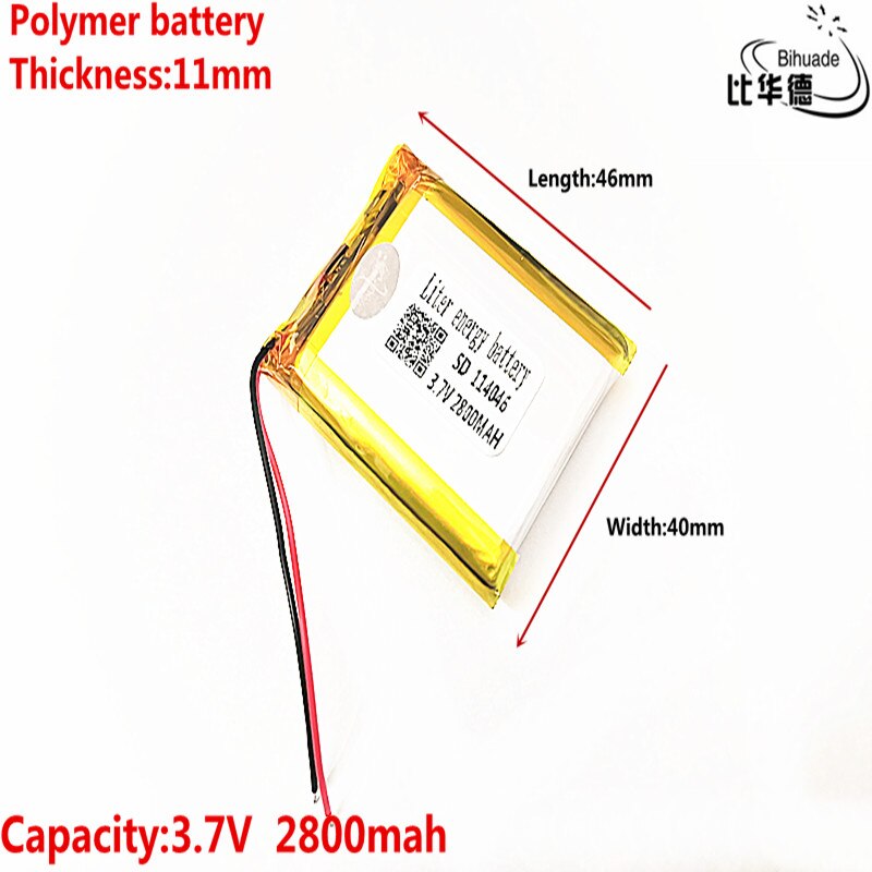 Liter energy battery Good Qulity 3.7V,2800mAH 114046 Polymer lithium ion / Li-ion battery for tablet pc BANK,GPS,mp3,mp4