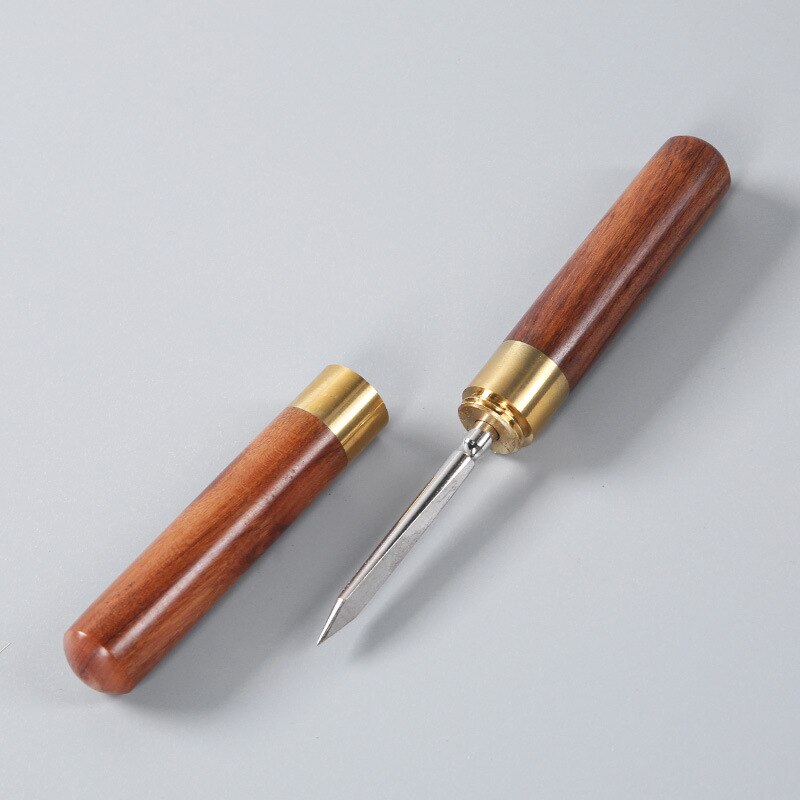Professionelle Tee Nadel Ziegel Tee Brechen Nadel ebenholz Griff Griff Puer Puerh Neugierigen Werkzeug: groß Rosenholz 1Stck