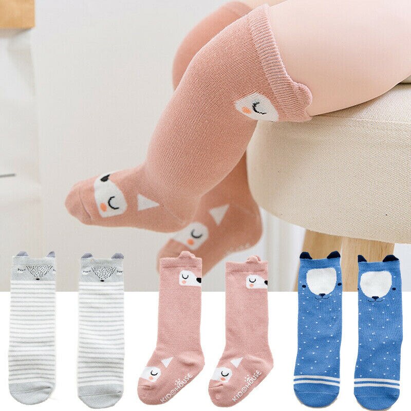 Nette Baumwolle Baby Strumpf mit Ohren Anti-Unterhose Kleinkind Knie Hohe Karikatur Prinzessin Mädchen Strümpfe für 0-4Y