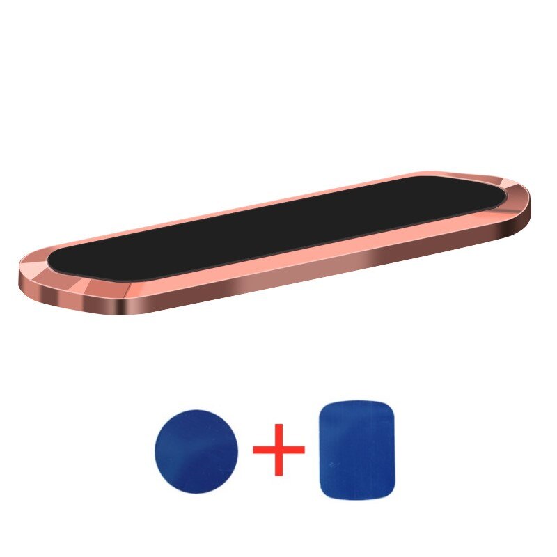 support de téléphone de voiture magnétique tableau de bord Mini bande forme support pour iPhone Samsung Xiaomi métal aimant GPS support de voiture pour mur: Rose Gold