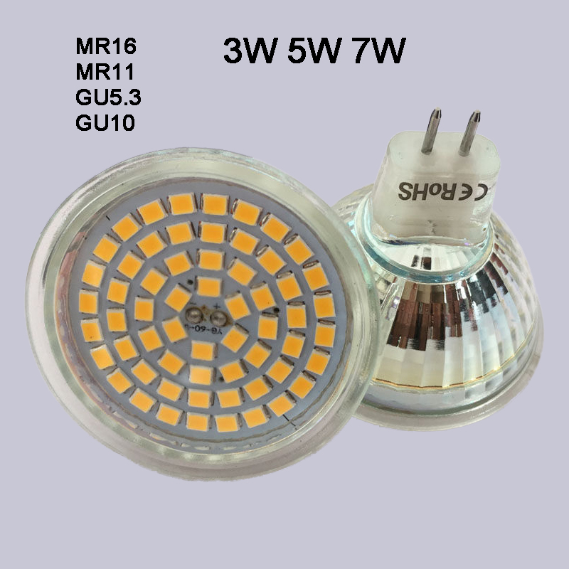 Bombilla LED para lámpara, luz de copa MR11 MR16 GU5.3 GU10 AC 220V AC/DC 12V, foco de alto brillo