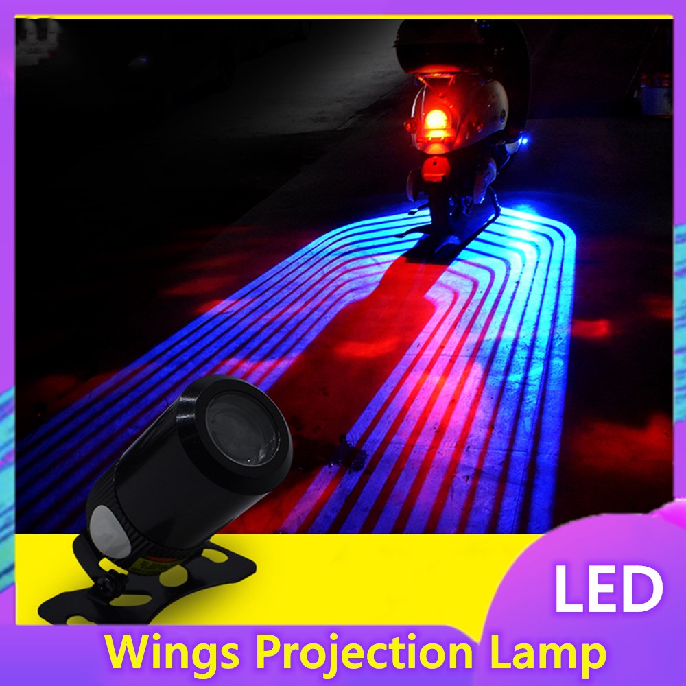 Led Projector Reclame Courtesy Lamp Toepassing Op Motorfiets Gewijzigd Chassis Lamp Vleugels Projectie Lamp