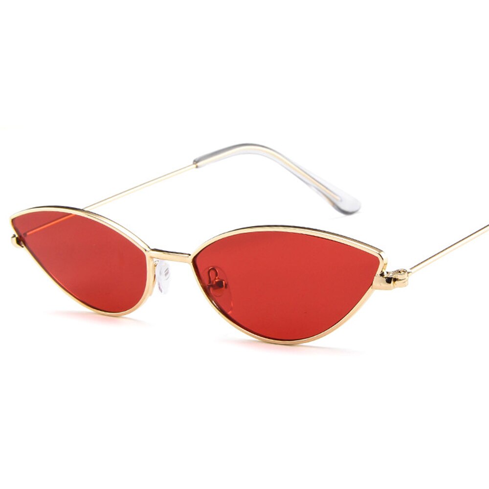 Dcm vintage små damer cat eye solbriller kvinder metalramme gradient solbriller  uv400: C1 røde