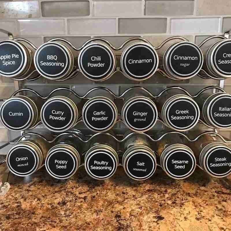 12 Round Shape Label Stickers Mark Spice Jar Stickers Blackboard Sticker Home Cooks Spice Bottles Labels Spice Label Sticker