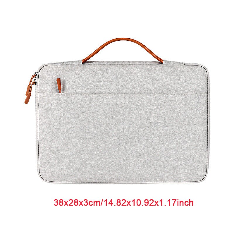Portable Waterproof Briefcase Men's Women's Notebook Bag Documents Ipad Storage Pouch Office Business Travel Organize Handbag: Gray 14inch