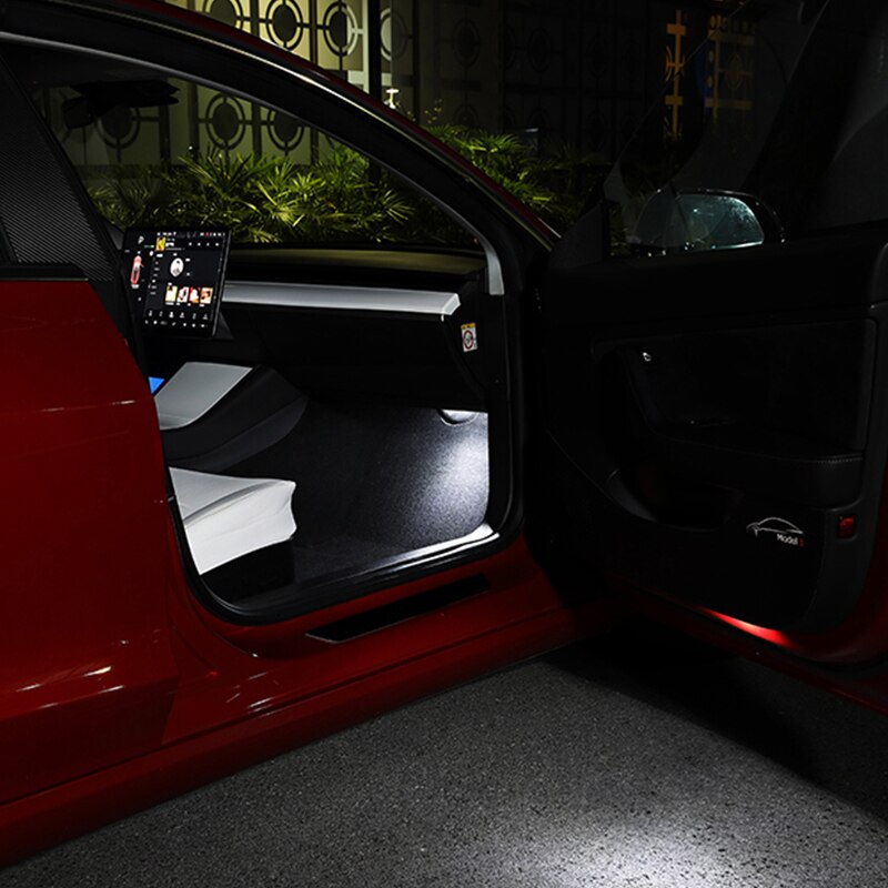 Luz LED de bienvenida para asiento de Interior de coche, bombilla LED modificada para equipaje, Bombilla de maletero para Tesla modelo 3, accesorios