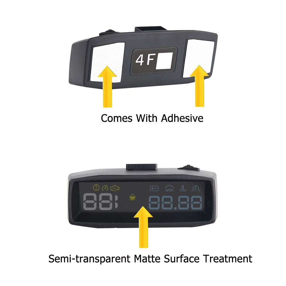 Universal HUD Speed Digital Projector OBD Driving Computer KM/h MPH Overspeed Warning Windshield Projector Alarm System