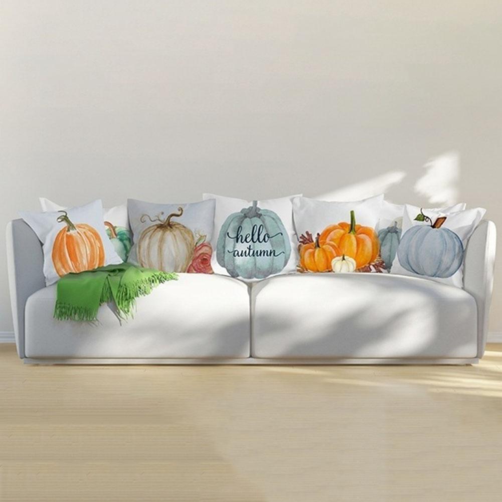 18 inch aquarel halloween thanksgiving kerst pompoen kussenhoes decoraties voor thuis kussensloop bed bank decoratie