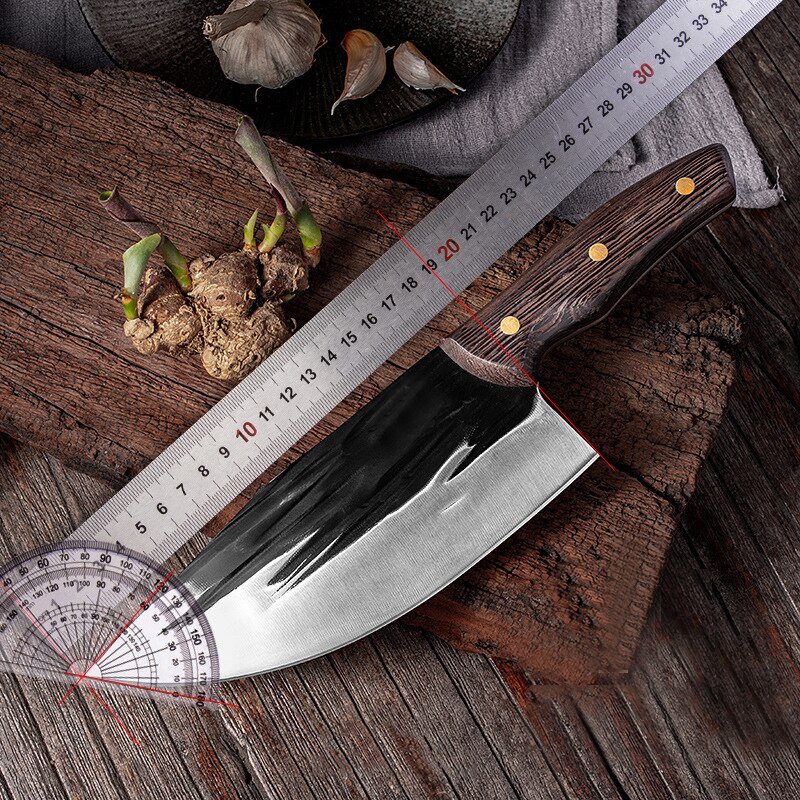 Chines Chef Knife Handmade Forged Kitchen Knife Bone Chopping Knife Forged Meat Bone Cleaver Vegetables Chef Slicing