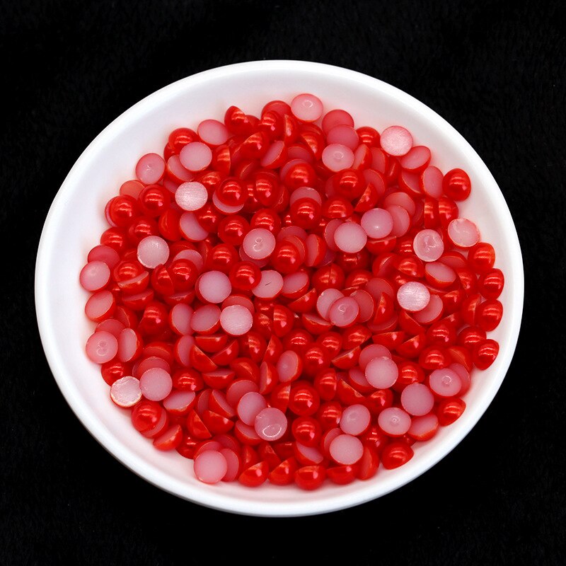 2mm 5000 Uds. Perlas falsas de respaldo plano ABS-Ropa y costura de diamantes de imitación de perlas-Scrapbooking confección de tarjetas perlas