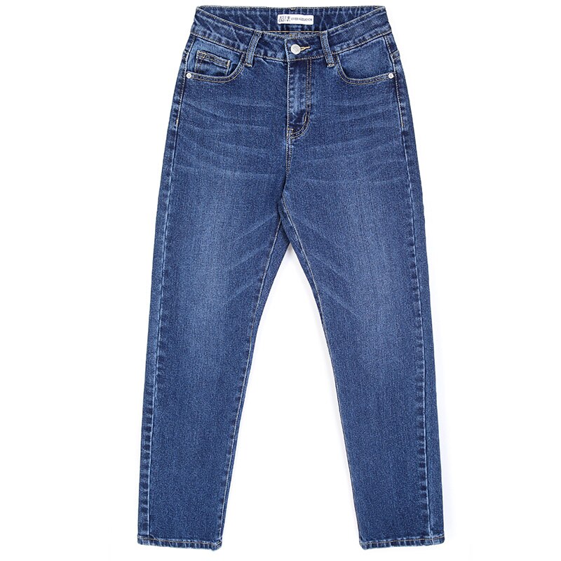Leijijeans Herfst Blauwe Kleur 5XL 6XL Plus Size Katoen Losse Denim Broek Mid Taille Volledige Lengte Reguliere Boyfriend Jeans Voor vrouwen