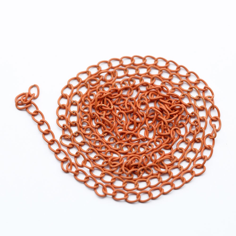 2 meters 5mm Metal Chain Colorful Iron Connecting Chain Combination Chain Extension for Jewelry Making Findings DIY Supplies: Orange