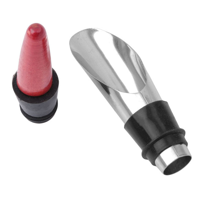 2 in 1 tappo per vino strumento per versare vino rosso tappo per bottiglia in acciaio inossidabile s tappo per versatore a imbuto in sughero accessori per sbarra: 3