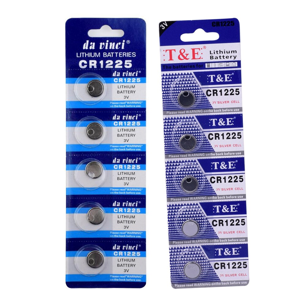 Ycdc 5 stk/kort 3v cr1225 knap batteri  lm1225 br1225 ecr 1225 cr1225 kcr 1225 møntcelle ure ur knap batteri lang holdbarhed