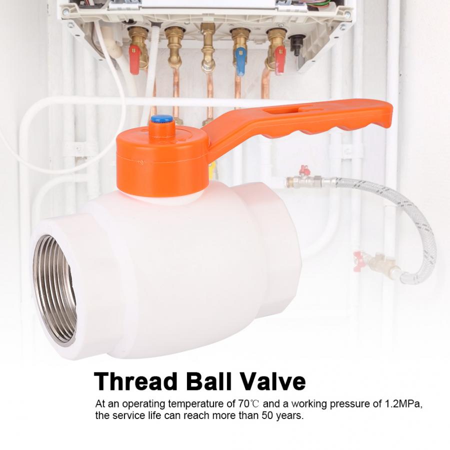 1.5in Female Thread Ball Valve Connector PPR Plastic Water Pipe Fitting Garden Bathroom Accessories