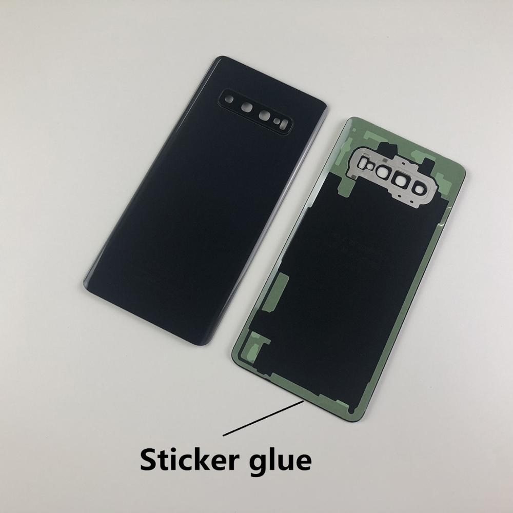 Originale Per Samsung S10 G973/S10 Più G975 Alloggiamento Posteriore In Vetro Della Copertura Posteriore Della Batteria Della Copertura + Colla Adesiva + copriobiettivo della fotocamera + Logo