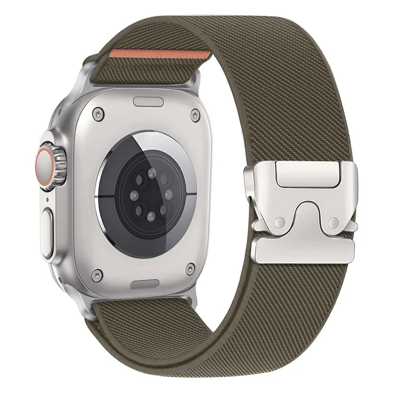 Bracelets de Parachute pour Apple watch 10 bandes 46mm 42mm 45mm Ultra 2 49mm 44mm 41mm bracelet en nylon correa iWatch série 9 8 SE 5 6 7: Argent blanc / 14mm