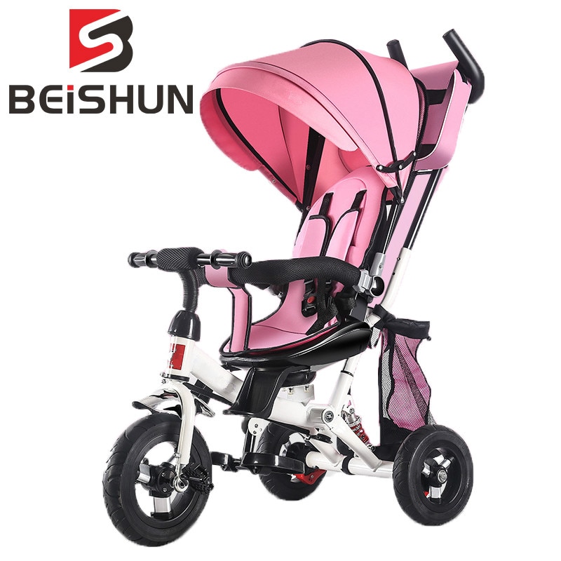 Children's Car Three-wheeled Bicycle Baby Stroller Child Bicycle Four-in-one Multi-function Hand Push Bicycle