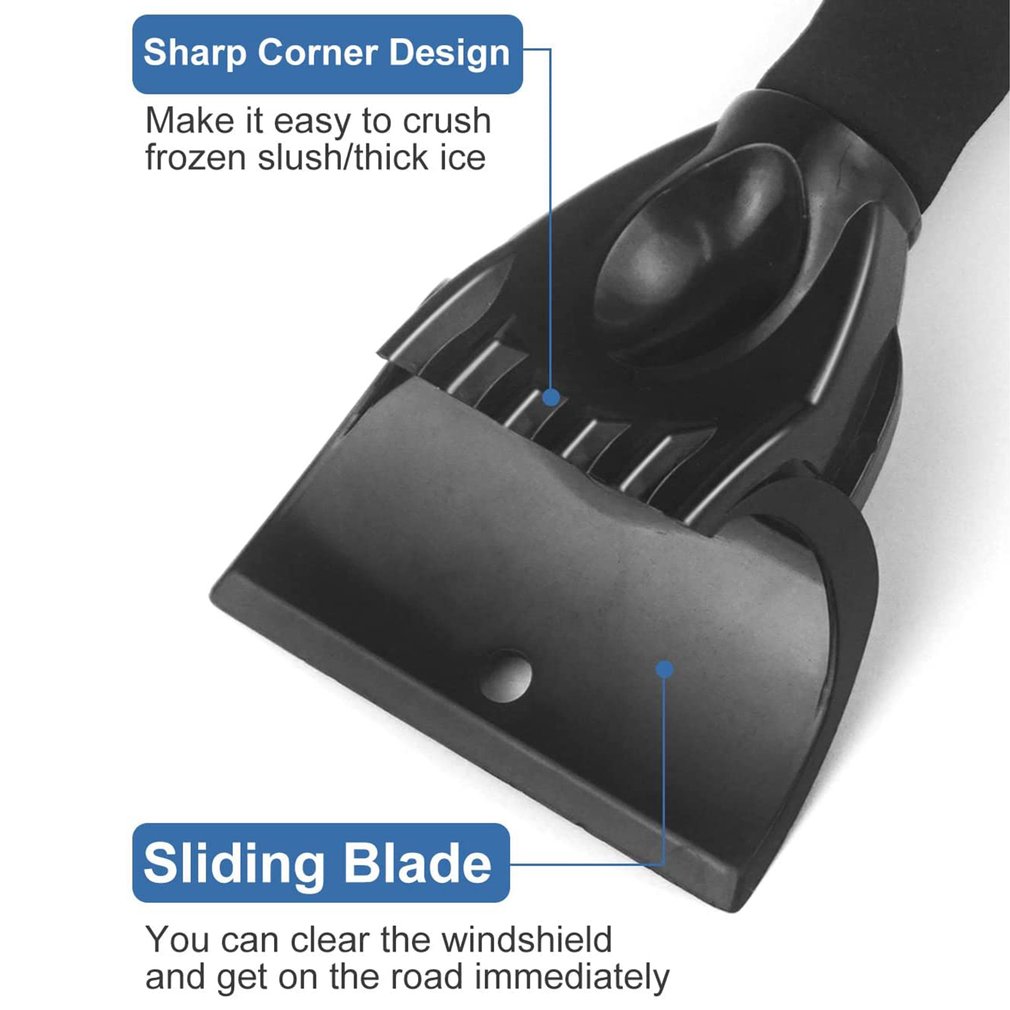 Raspador de hielo para nieve, herramienta de eliminación de hielo escarcha, agarre de espuma resistente para coche, SUV, camión, parabrisas, ventanas, pala de eliminación de nieve