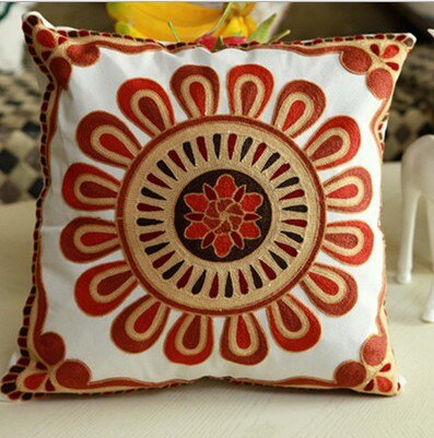 Nasjonal stil puter blomster og dekorative putevar håndlagde broderte almofadas para sofa