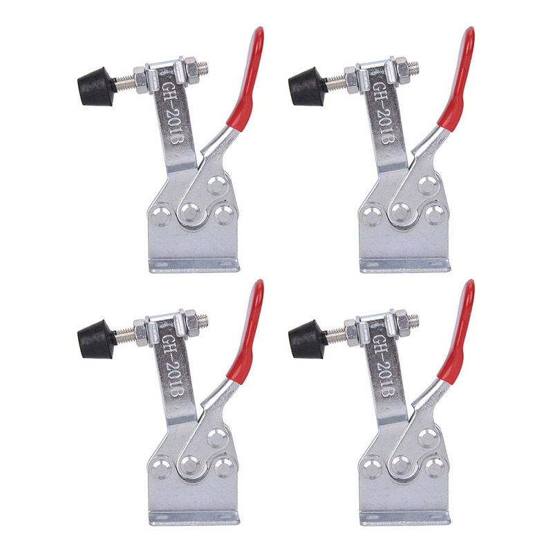 4pcs GH-201B Horizontal Toggle Clamp Vertical Toggle Clamp Hand Clip Tool Workshop Quick Clamps Tools Galvanized Iron Locking