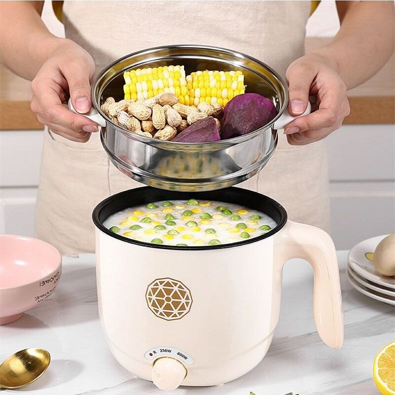 200V Multifunctional Household Electric Cooker Mini Low Power Electric Pot Student Dormitory Noodle Pot 1.5L