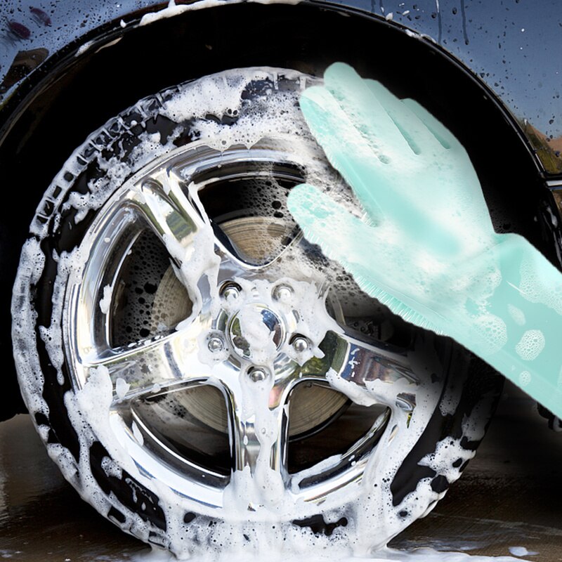 A Pair Magic Silicone Scrubber Rubber Cleaning Gloves Dusting Dish Washing Pet Care Grooming Hair Car Insulated Kitchen Helper